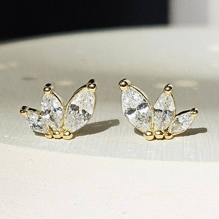 MARQUISE CUT DAINTY EARRINGS - E-S4293 for wholesale by HolyBang Jewels