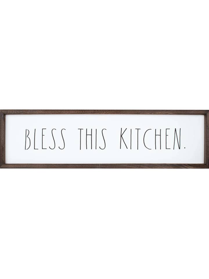 Rae Dunn Wall Large Wooden “Bless This Kitchen” Sign for wholesale by DesignStyles Home