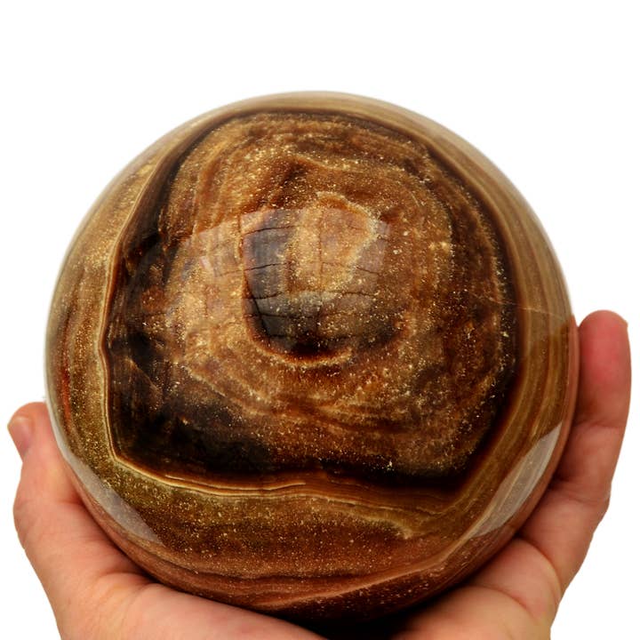 Kaia & Crystals - Wholesale Spiritual Stone/Crystal - XL Chocolate Calcite Sphere (60mm - 85mm)