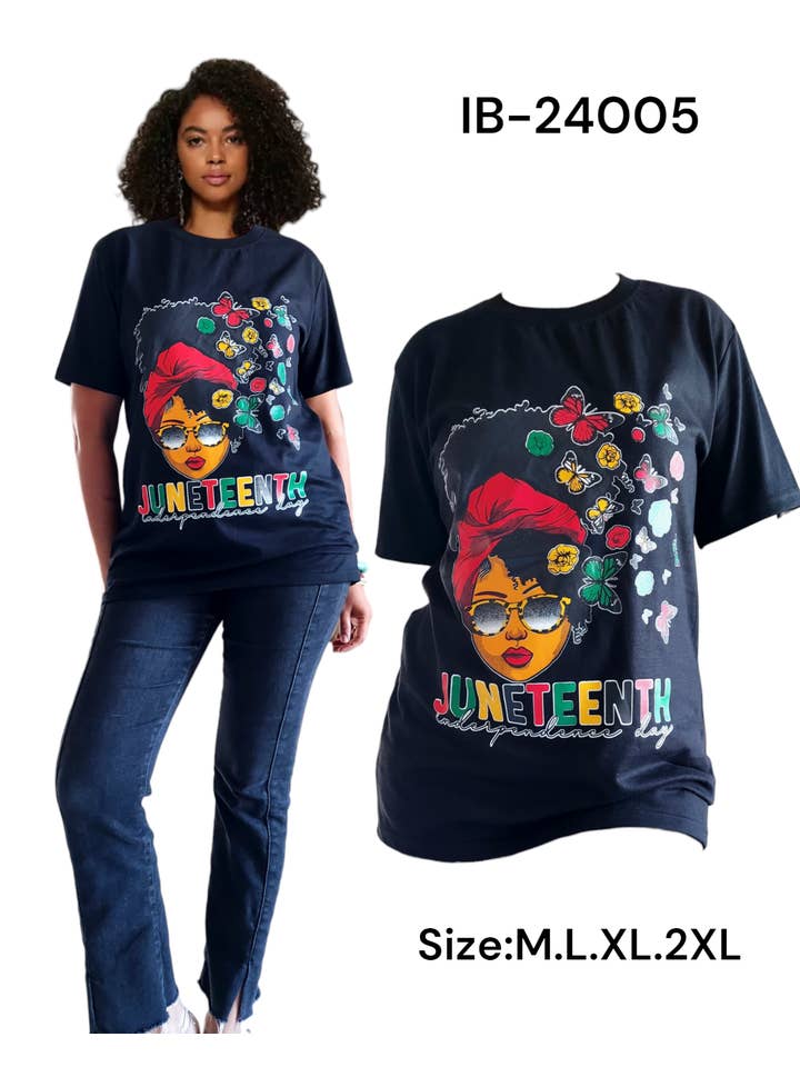 Black Juneteenth Unisex T-Shirt- IB24005 for wholesale on Faire