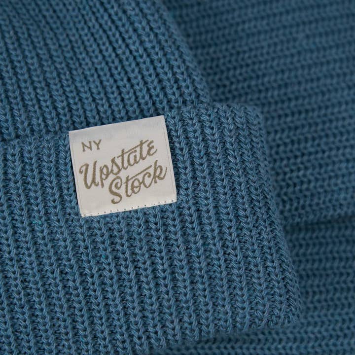 Upstate Stock - Wholesale Beanie - Unisex - Aqua Upcycled Cotton Watchcap1