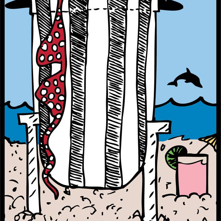 Aaah! Beach Dish Towel for wholesale by FREEHEART