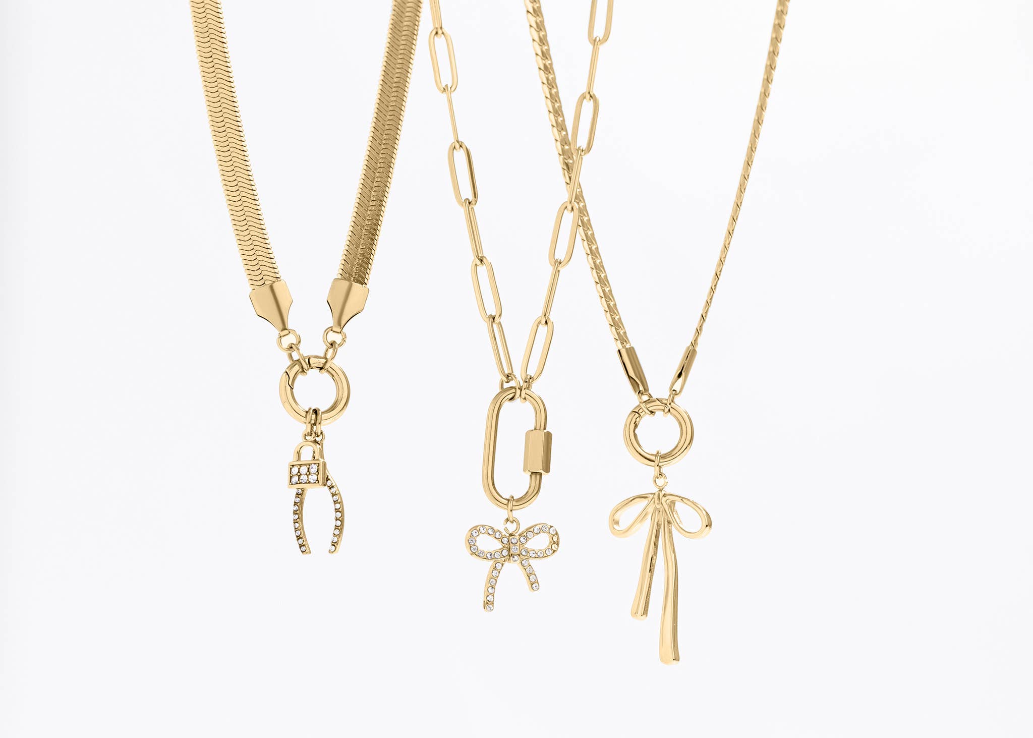 WJW – wholesale Kedjehalsband – 18K guld PVD-pålägg pappersklämma med karbinhake halsband12