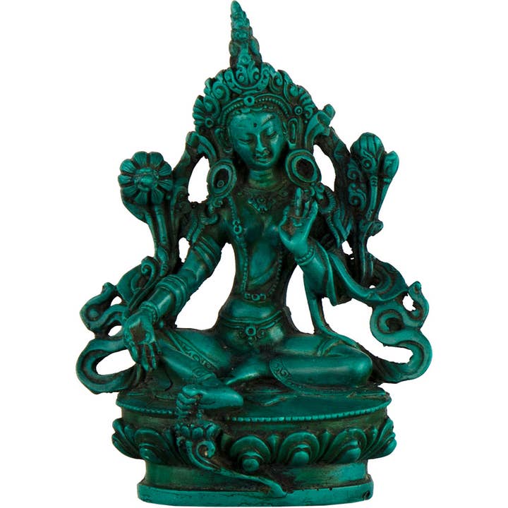 Resin Statue Antique 4" Tara Turquoise (Each) for wholesale by Kheops International