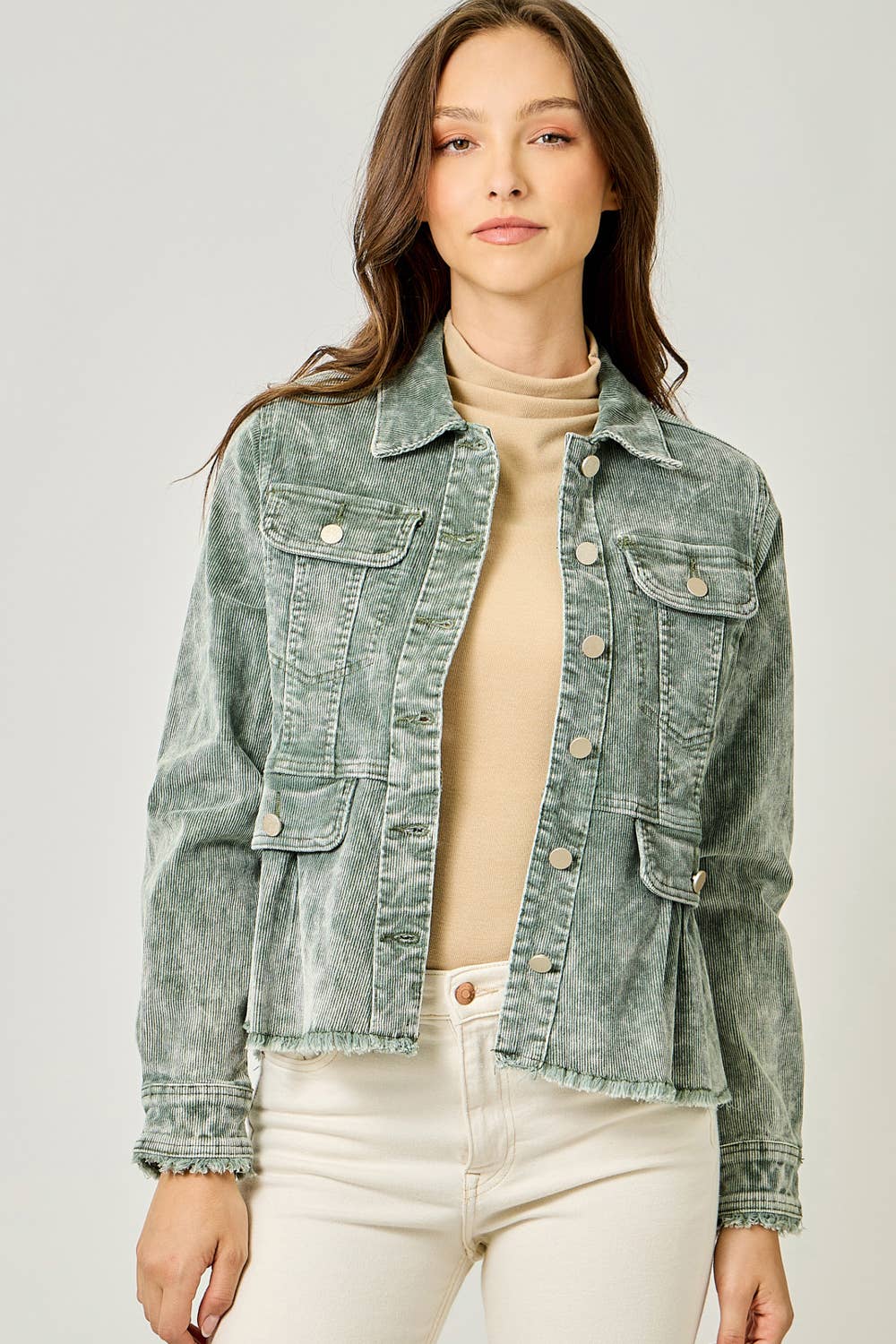 Mystree – wholesale Denim jacket – Women's – 61134 Washed Denim Peplum Jacket14