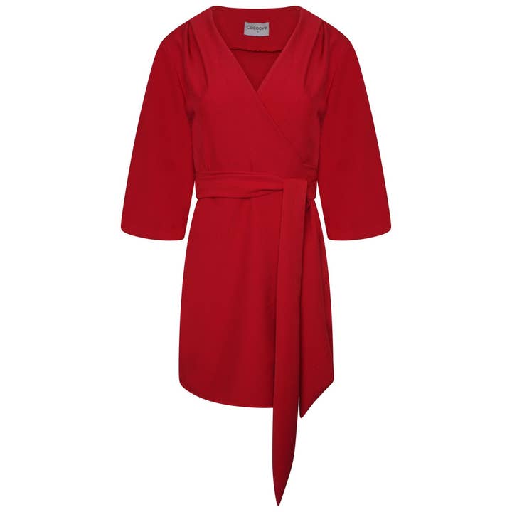 Mary-H- Wrap Dress Red for wholesale by COCOOVE