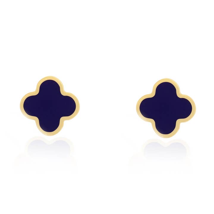 14kt italienske guld kløver øreringe for engroshandel hos Elle Diamonds