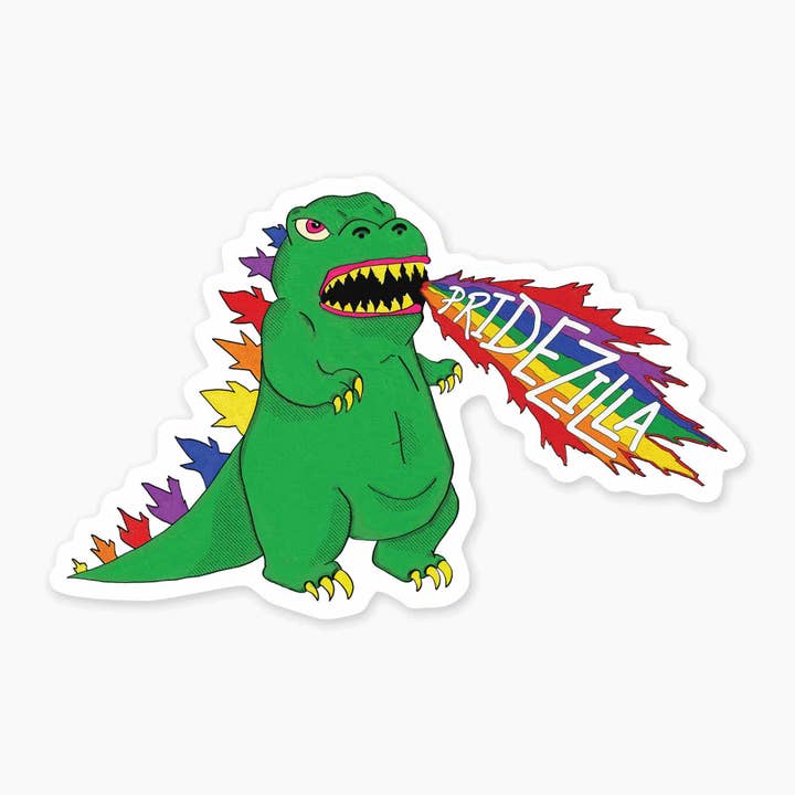 Pridezilla - Autocollant artistique de 3 pouces pour la vente par Nice Enough Stickers