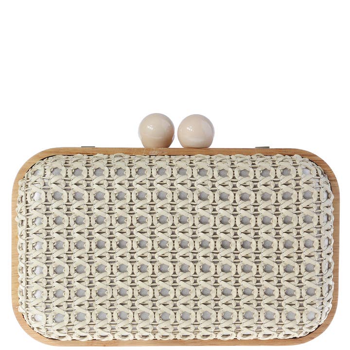 JOIA ACCESSORIES - Wholesale Clutch Bag - Women's - WOVEN DESIGN EVENING CLUTCH, LVBA 02992