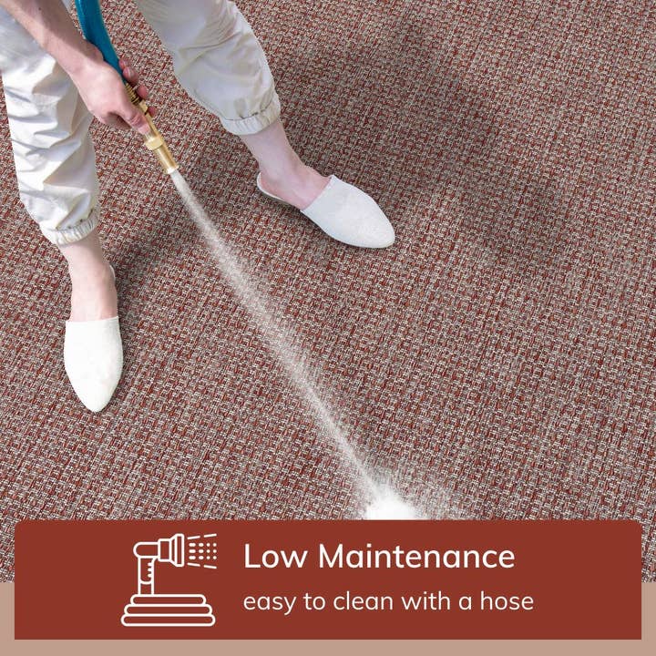 Well Woven - Vendita all'ingrosso Tappeto - Odin, corallo a trama piatta, con bordo a righe e bordi solidi, per interni ed esterni1