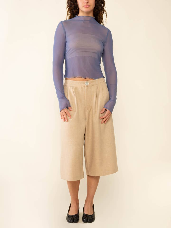 Nia Mock Neck Mesh Top - Plus Size for wholesale by NLT