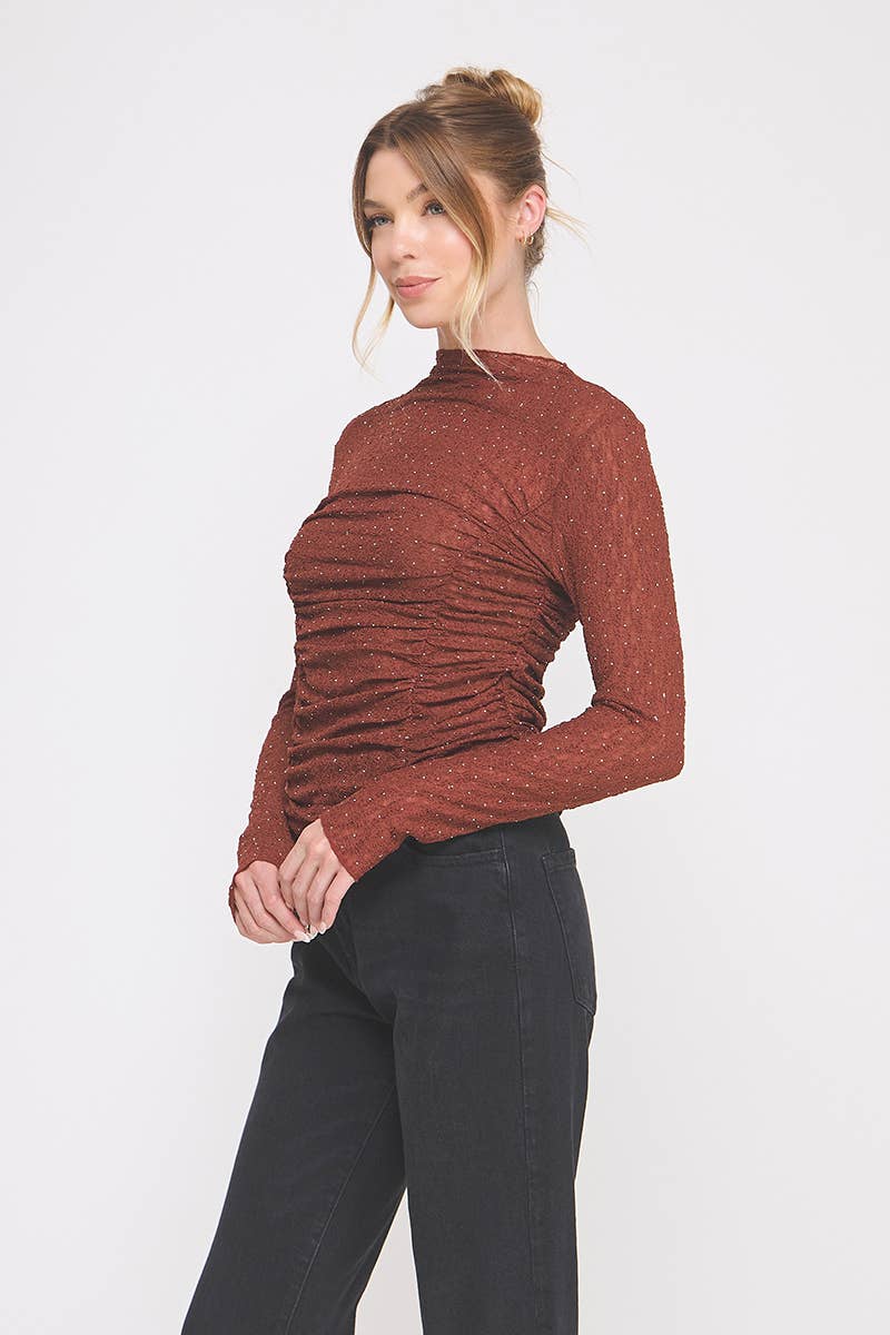 Allie Rose - Wholesale Blouse - Women's - Embellished lace Long Sleeve top5