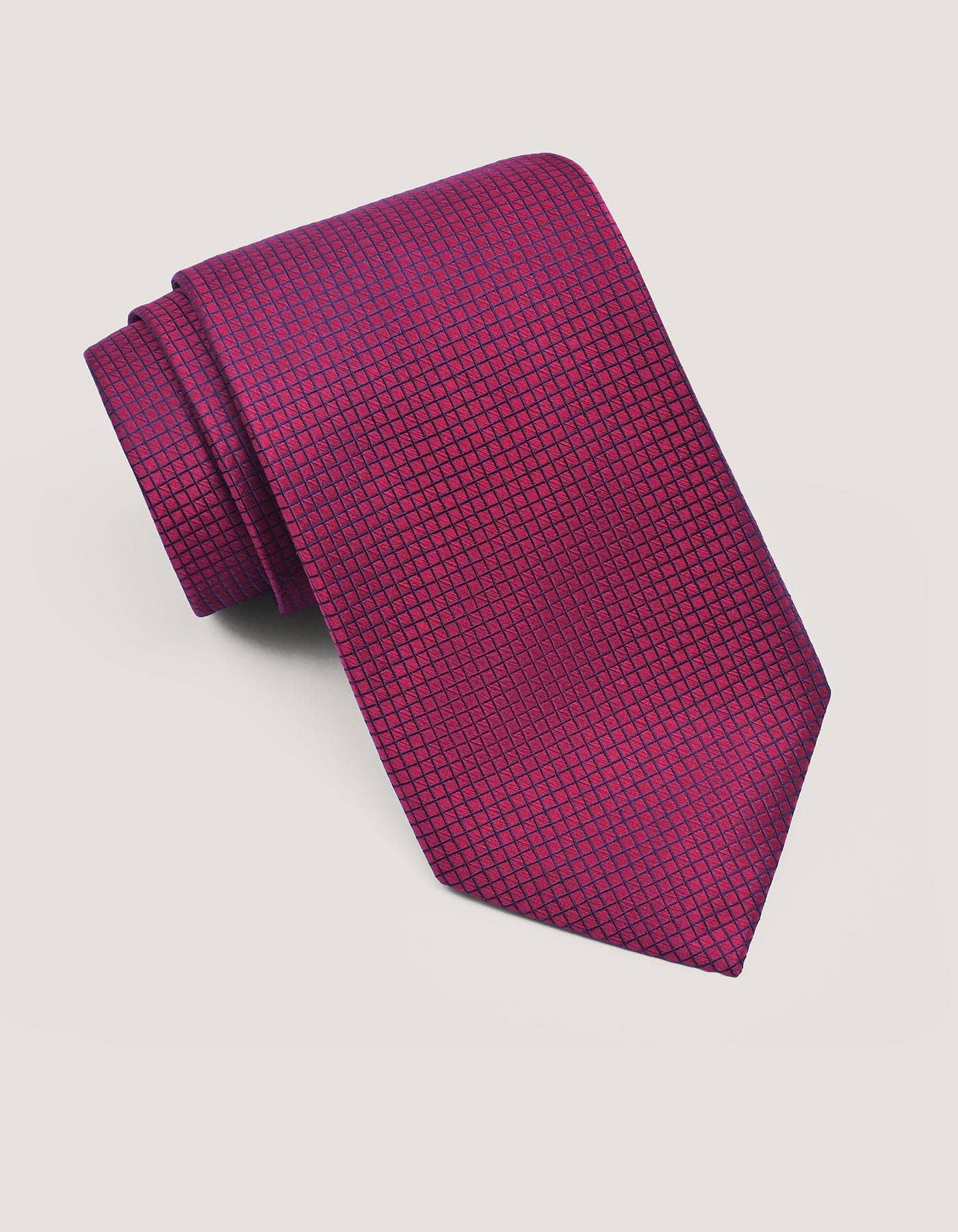 Shiny Red Checkered Silk Tie for wholesale on Faire0