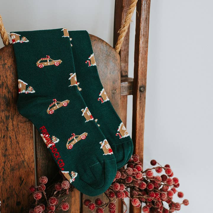 Friday Sock Co. - Wholesale Sokken - Heren - Heren Ugly Christmas Peperkoekhuis Sokken4