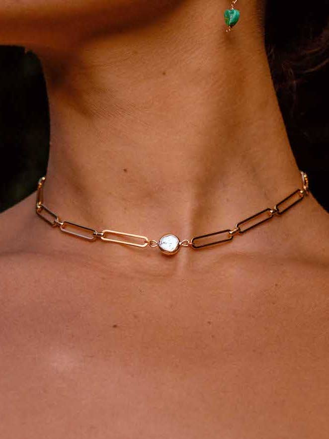 Baroque Pearl Link Choker for wholesale by Toasted Jewelry