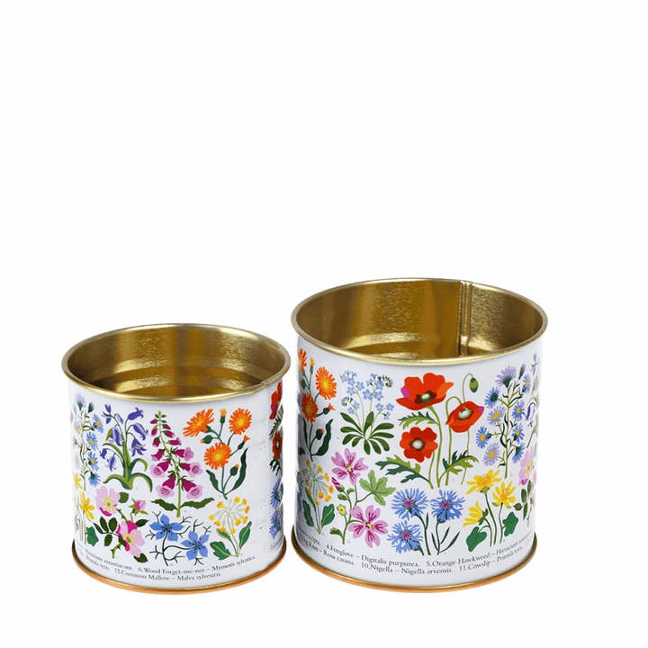 Bobangles - Wholesale Food Storage Container - Rex London Tin - Mini Storage (Set of 2) Tins Wild Flowers