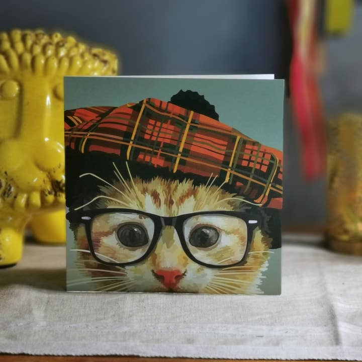 Periodic Society - Wholesale Everyday Greeting Card - 458C Cat, Hat & Glasses / Periodic Society /Greeting Card2