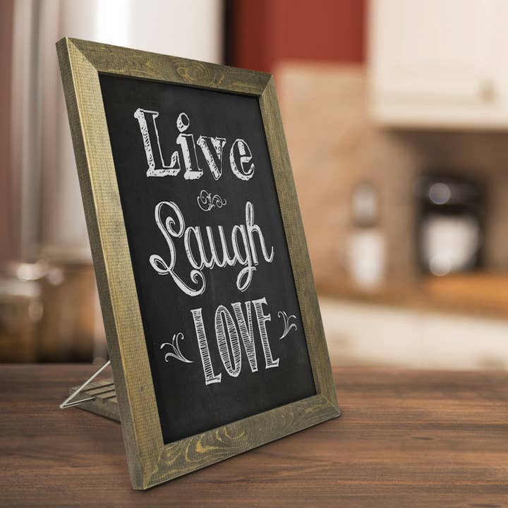 Marron Tableau de table rustique : comprend 4 marqueurs à craie liquide en vente sur Faire1