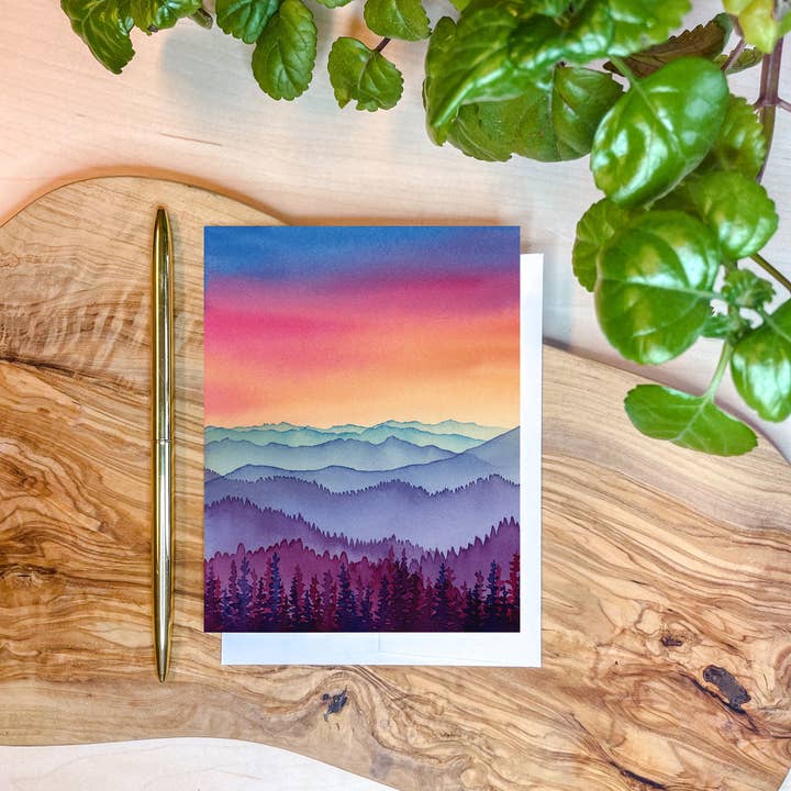 Rainbow Mountain Landscape - Greeting Card for wholesale by Shelby Thayne Art