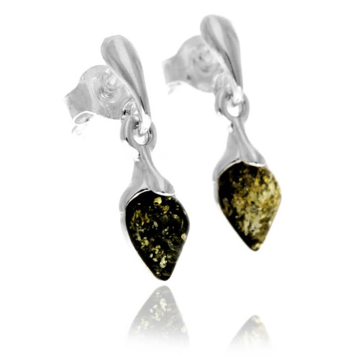 SilverAmber Jewellery - Venta al por mayor Pendientes colgantes - Pendientes de Plata de Ley 925 y Ámbar Báltico Genuino en Forma de Lágrima - GL10492