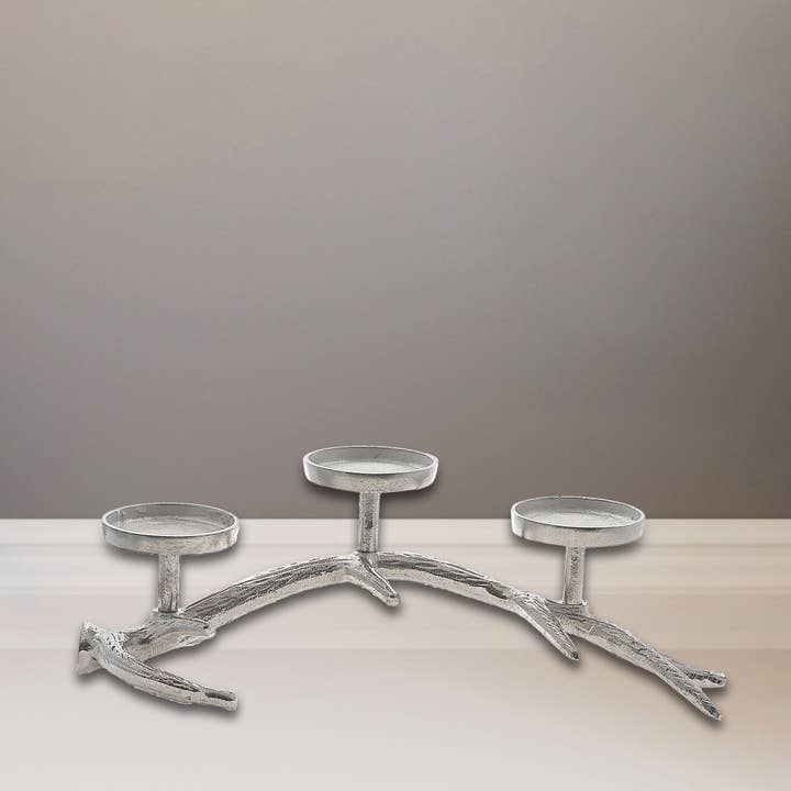 Antler Stand With 3 Pillar Holder Silver for wholesale on Faire1