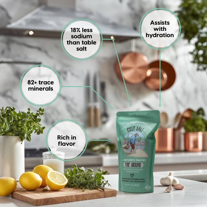 Celt Salt By Nature's Pantry – Sal por atacado – Sal Marinho Celta Fino - Pacote Refechável 227 g (1/2 lb)4