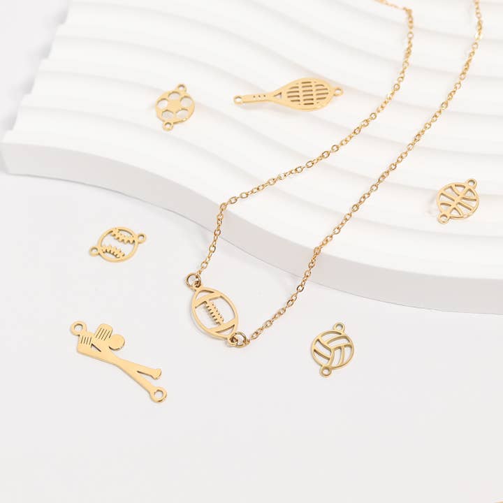 WJW - Wholesale Link & Chain Necklace - 18K Gold PVD Stainless Steel Loop Connector Chain Necklace