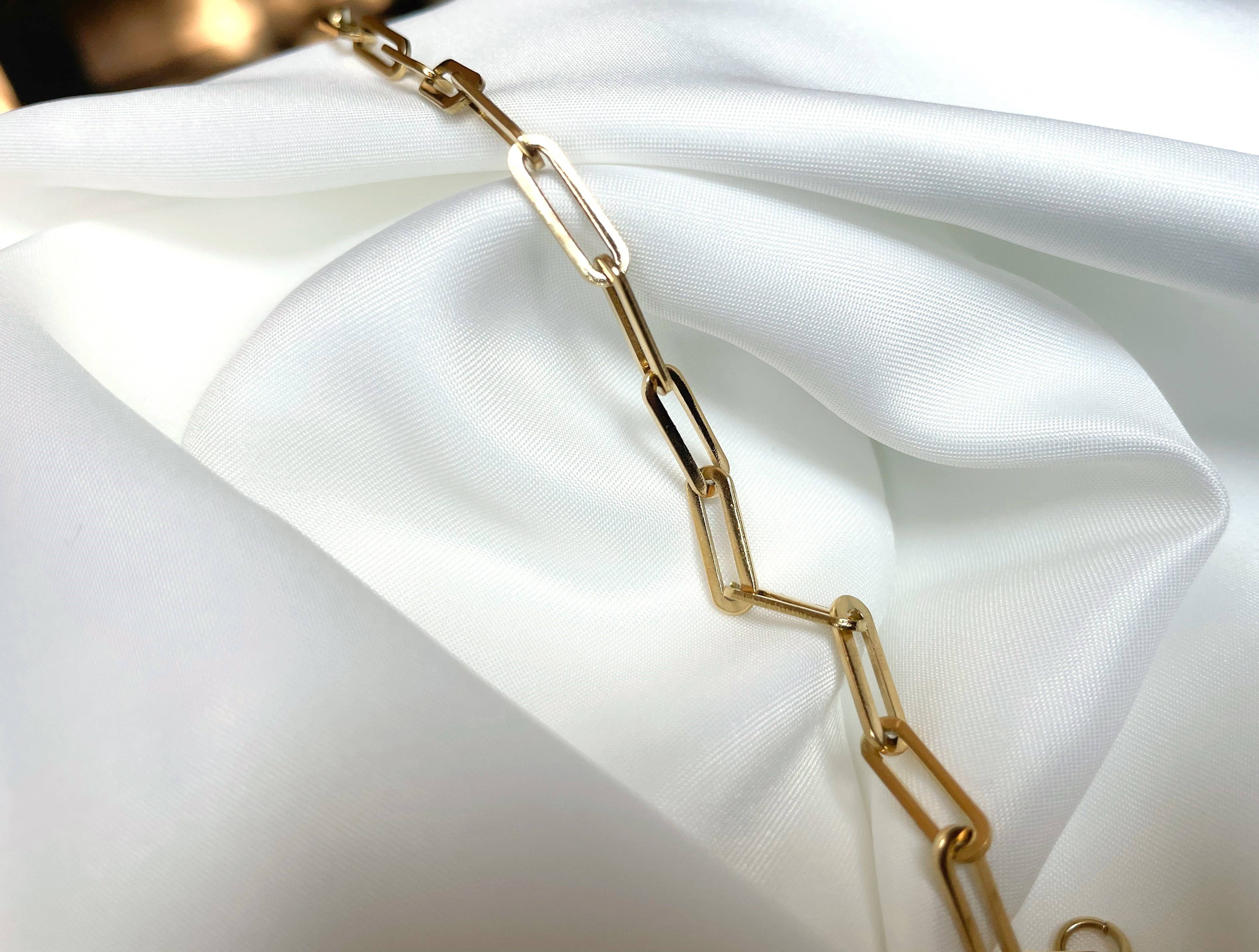 Blueyejewelry - Vente Bracelets maillon et chaîne - Bracelet en trombone épais - Bracelet en chaîne à maillons audacieux3