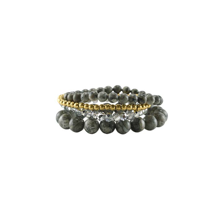 Natural Stone Stackable Bracelet Set for wholesale by NY Jewelry House
