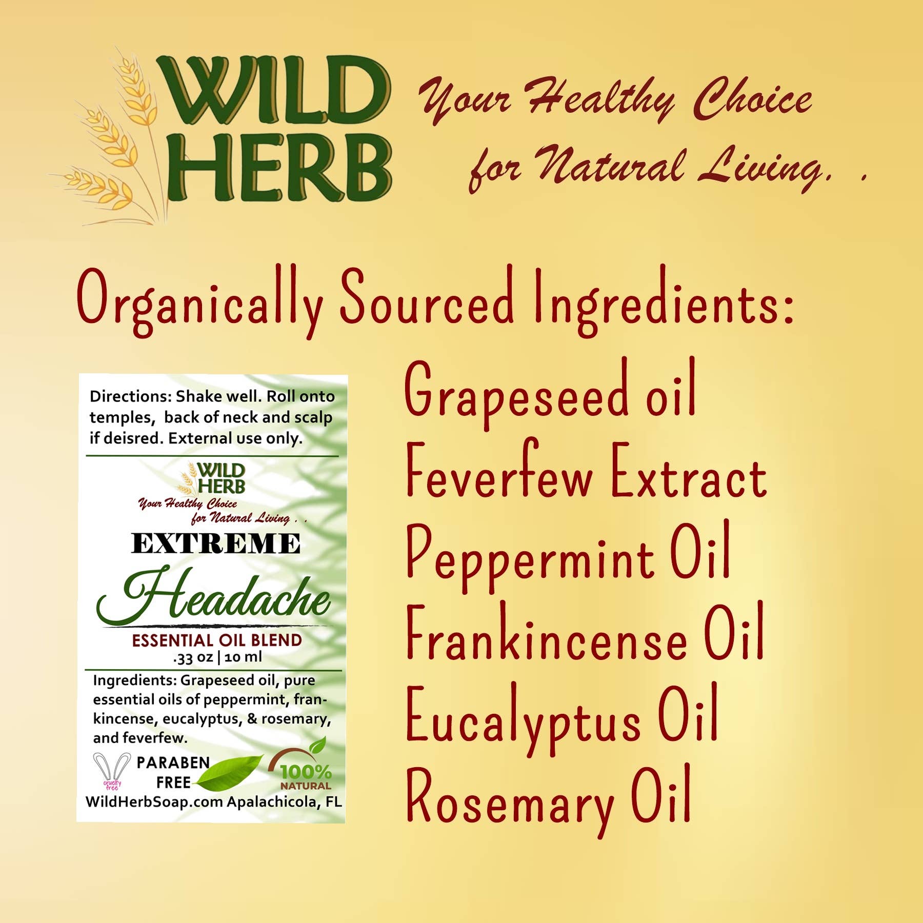 Wild Herb Soap Co – Óleo essencial roll-on por atacado – Alívio da enxaqueca Óleos Essenciais Roller All Natural 2