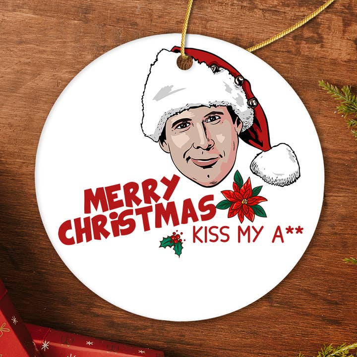 Hilarious Dirty Joke Merry Christmas Kiss My Ass Ornament for wholesale by OrnamentallyYou
