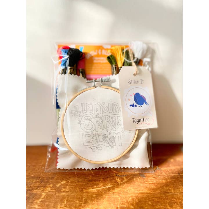 UpRoot Design Studio - Wholesale Embroidery/Cross Stitch Supplies - "Let Your Spirit Bloom" Eco-Embroidery Kit (Joyful Threads)2