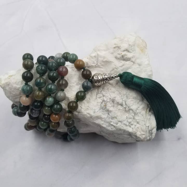 The Pretty Jewellery - Wholesale Prayer Beads Necklace - Boho Long Tassel Mala Stone Beads Necklaces1