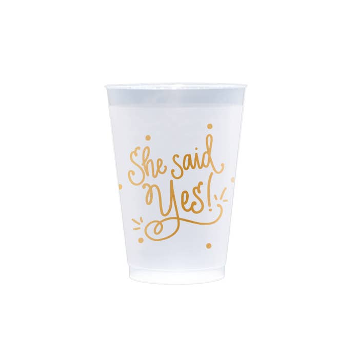 Natalie Chang - Wholesale Disposable Cup - She Said Yes! | Engagement Cups & Napkins (ALL)1