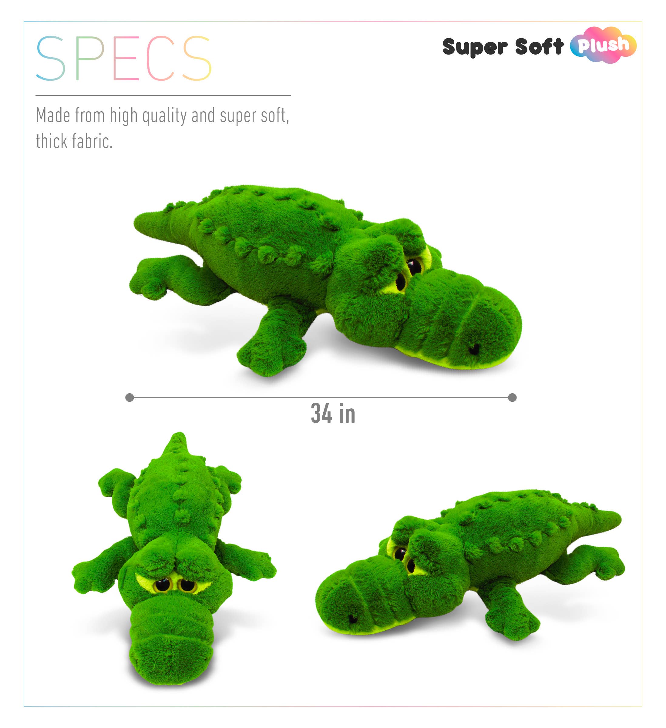 Cota Global - Wholesale Stuffed/Plush Toy - Kids & Baby - Stylish Plush Pillow - Xl Alligator2