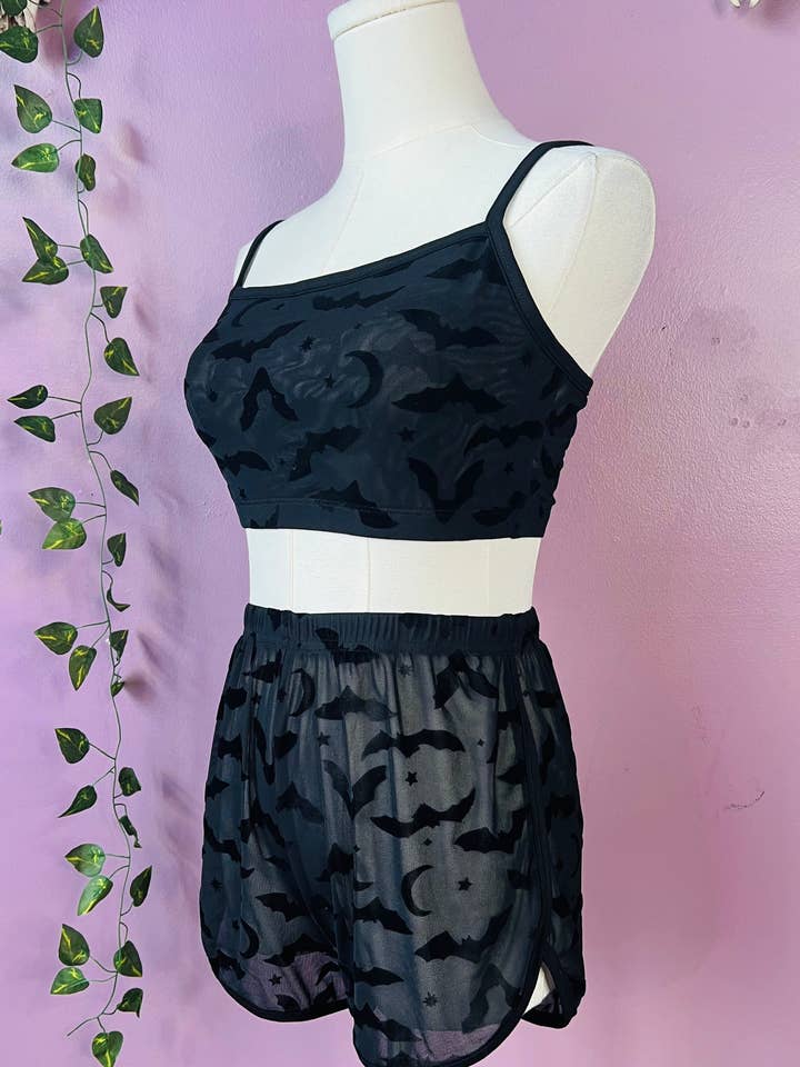 The Sinister Set - Sheer Bat Bra & Shorts - READY TO SHIP for wholesale by Witchwood Bags