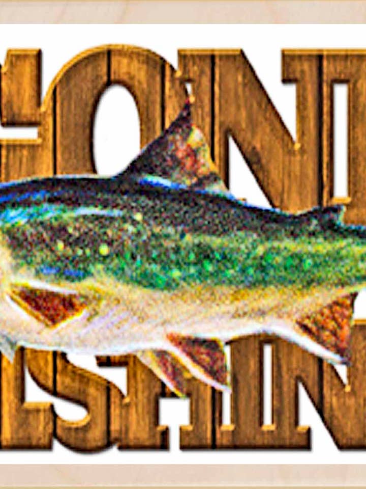 Gone Fishing - Eco-friendly cards & magnets for wholesale by THE WOODEN POSTCARD COMPANY