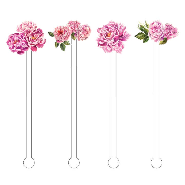 PRETTY IN PINK BLOOMS ACRÍLICO STIR STICKS COMBO por atacado de XO ACRYLICS | ACRYLIC STICKS