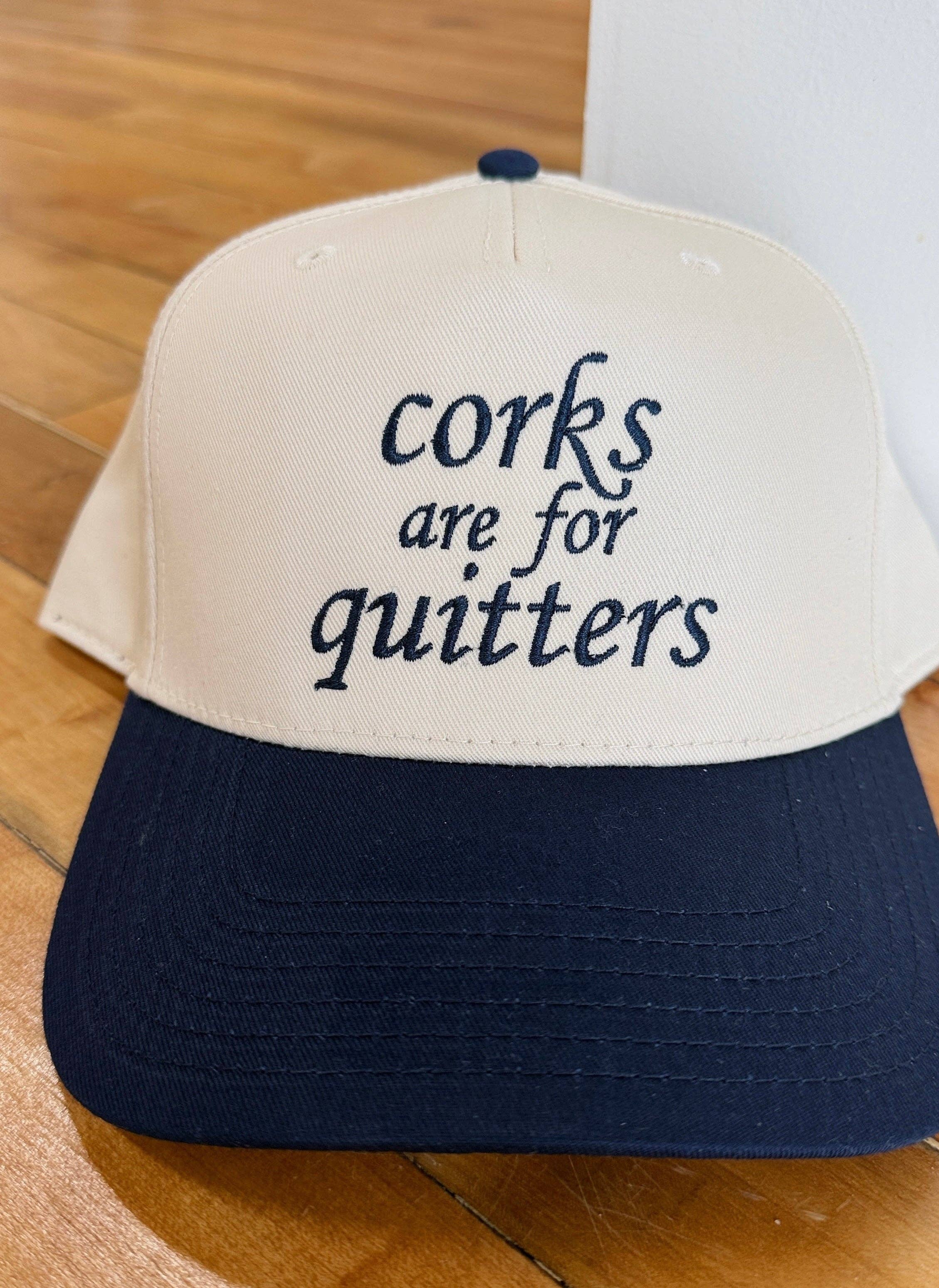 La Fête Goods - Wholesale Trucker hat – Women’s - Corks are for Quitters Canvas Hat