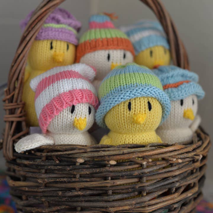 Melange Collection - Wholesale Stuffed/Plush Toy - Kids & Baby - Handmade Knit Chicks in Pastel Hats - Fair Trade Cotton Toy2