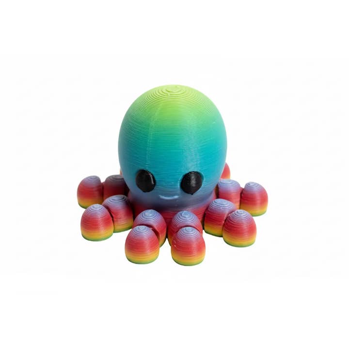 Octopus (Darker Rainbow) • Mini 3D Printed Articulated Animal • Flexi Animals for wholesale by Lorianne Kol
