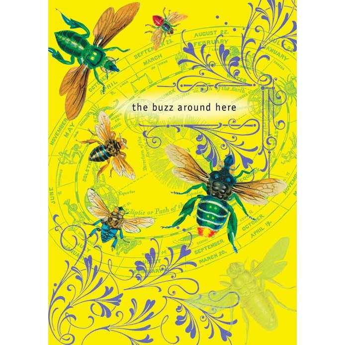Tarjeta de felicitación Buzz Around Here para venta al por mayor de Potluck Press