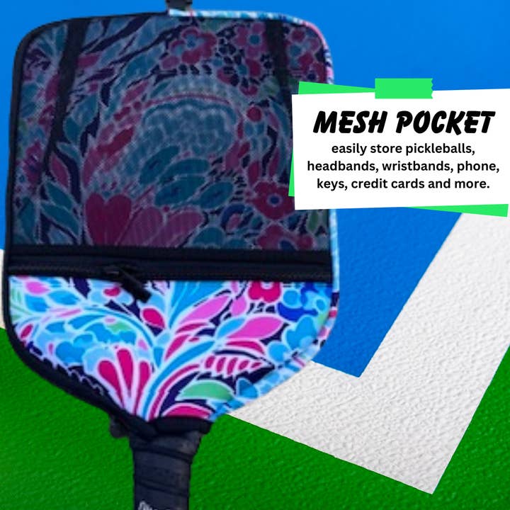 Born to Rally - Wholesale Sporting Accessories - Pickleball Pink Floral Paddle Cover-Pickleball Paddle Sleeve2