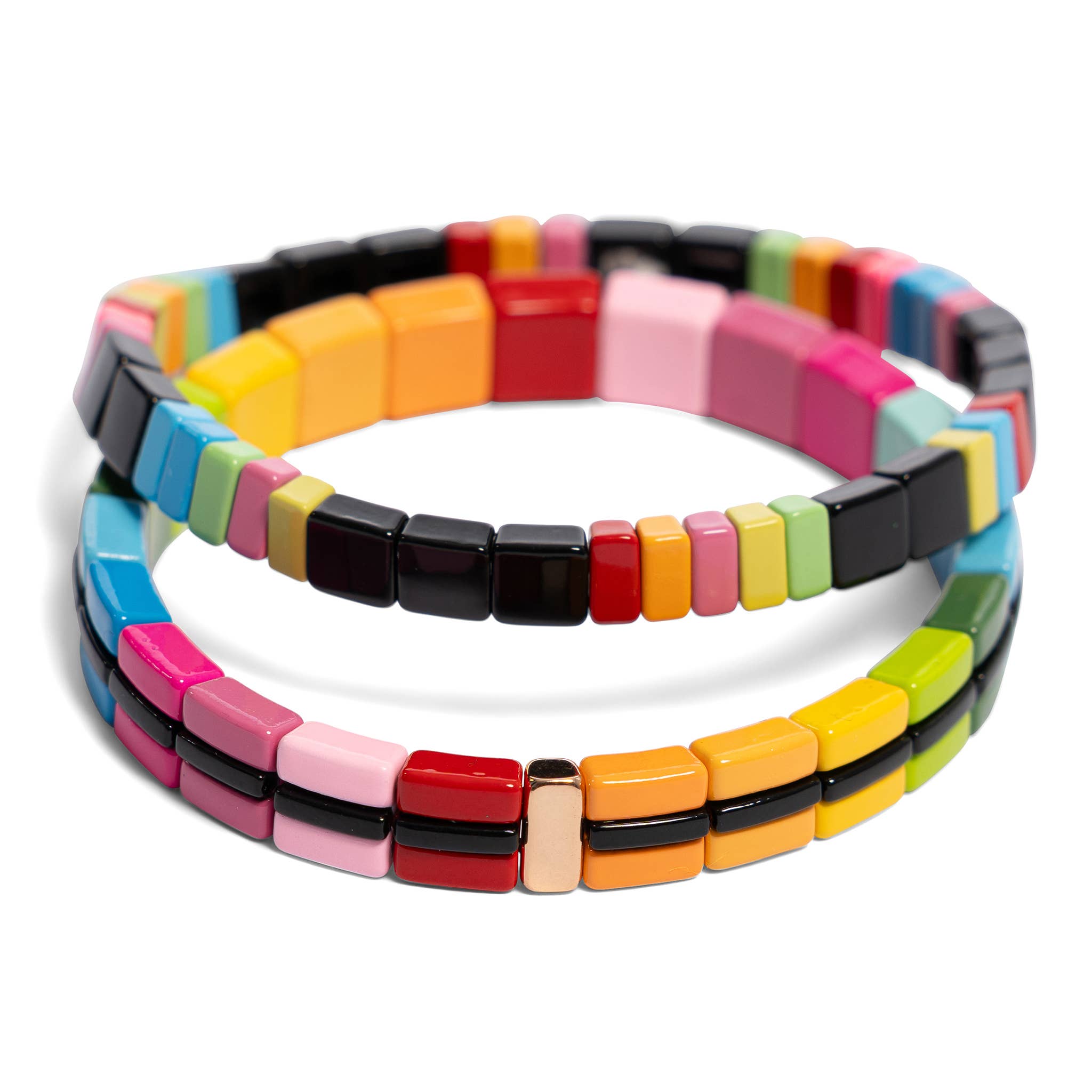 Malibu Sugar - Wholesale Armband met kralen - Zwarte en neonarmbanden met regenboogtegels voor tieners en vrouwen3