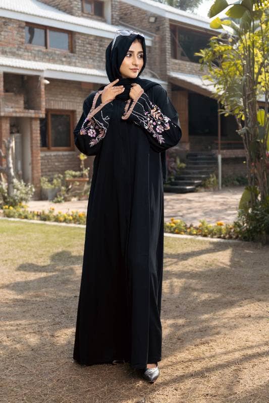 Multi Colored Aafrozah Black Abaya for wholesale on Faire2