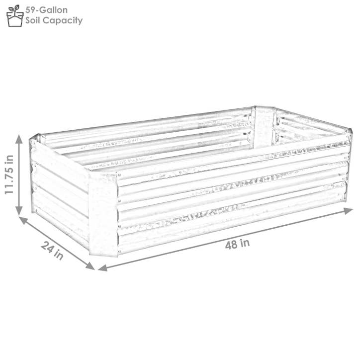 Sunnydaze Decor - Wholesale Planter Box - Sunnydaze Steel Garden Beds - 48" L x 11.75" H - Gray - 2pc