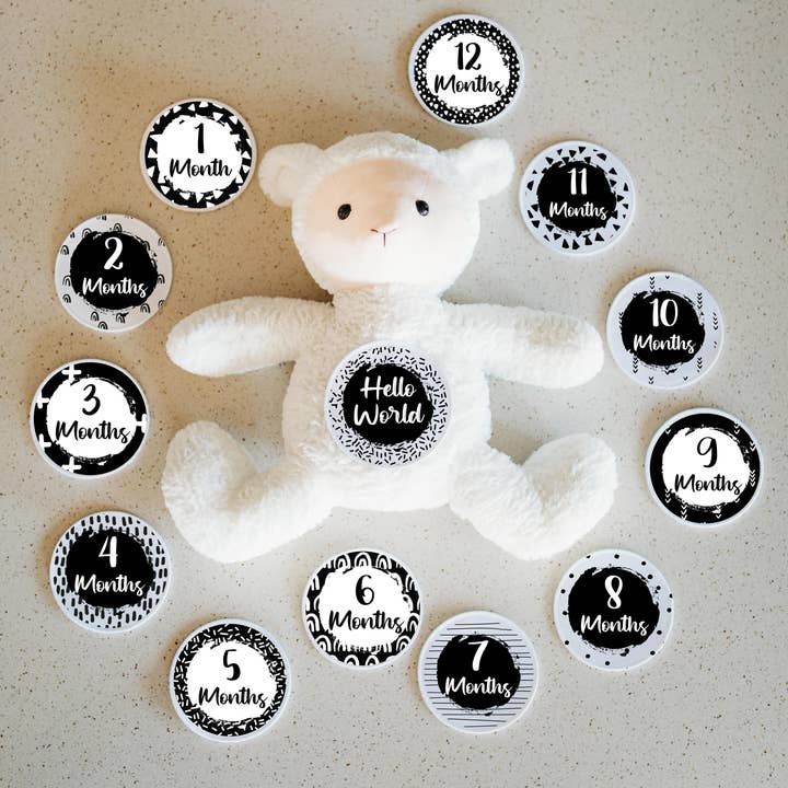 Grow With Me Baby Co - Wholesale Stuffed/Plush Toy - Kids & Baby - Baby Monthly Milestones, Lamb Stuffed Animal4