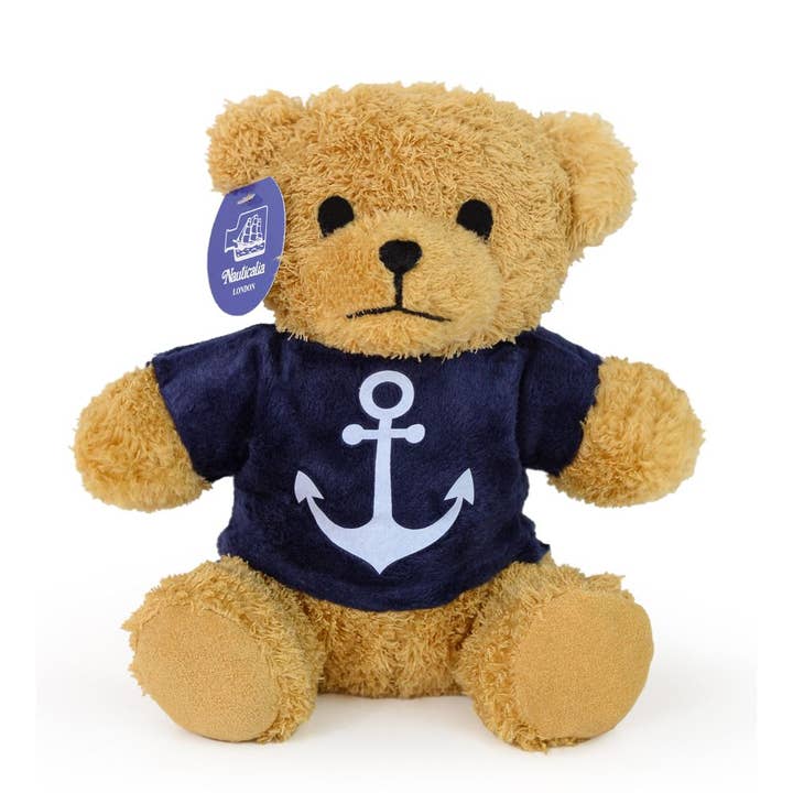 Nauticalia - Wholesale Stuffed/plush toy – Kids & baby - Sailor Bear with Blue Anchor T-Shirt, 20cm