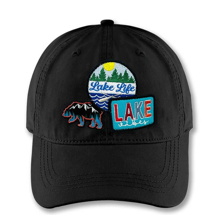 Lake Life Baseballcap mit besticktem Aufnäher – Bären-Kanu-Abenteuer Dad-Hat Geschenk für Naturliebhaber für den Großhandel von Northern Icons Creations INC