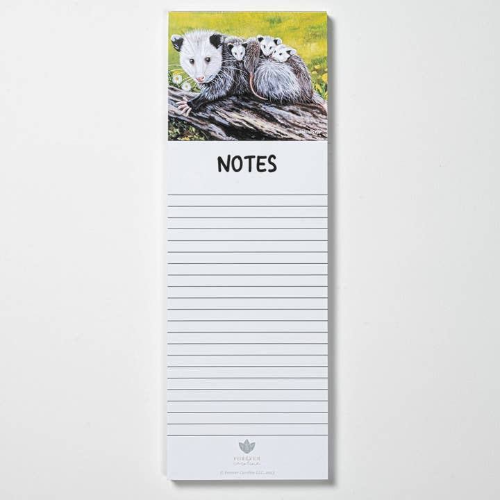 Magnetic Notepad w/ Opossum Family Art | Cute Fridge Tablet for wholesale by Forever Caroline LLC